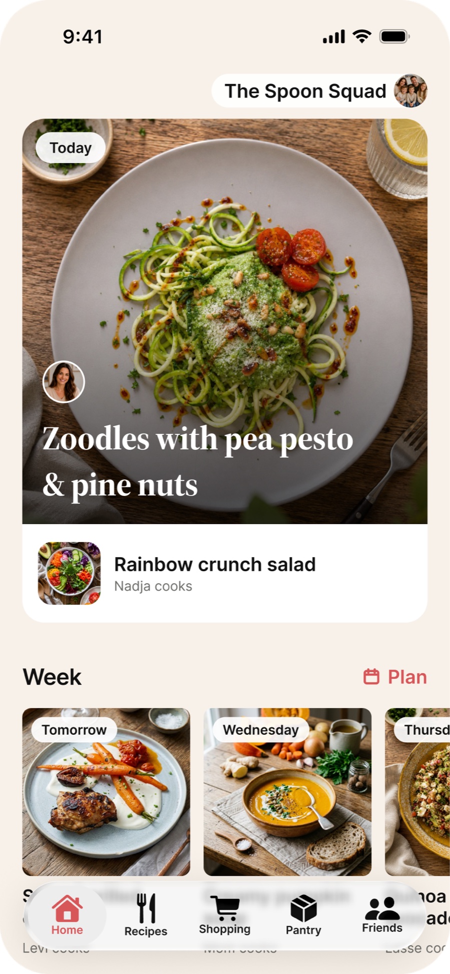 What’s for dinner today? The Superkitchen app shows today’s plan on an iPhone