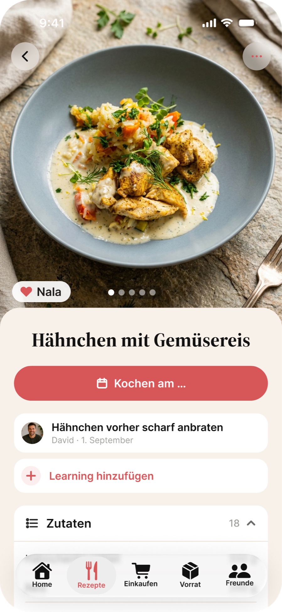 Superkitchen Rezeptseite: Hähnchen mit Gemüsereis